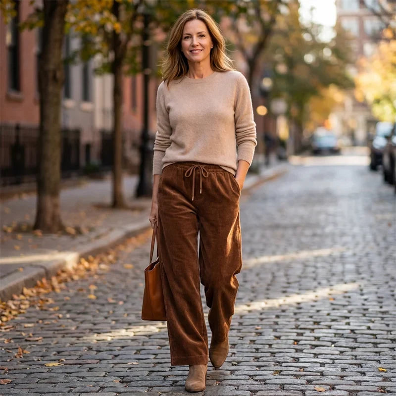 Pantalon en velours ample pour femmes
