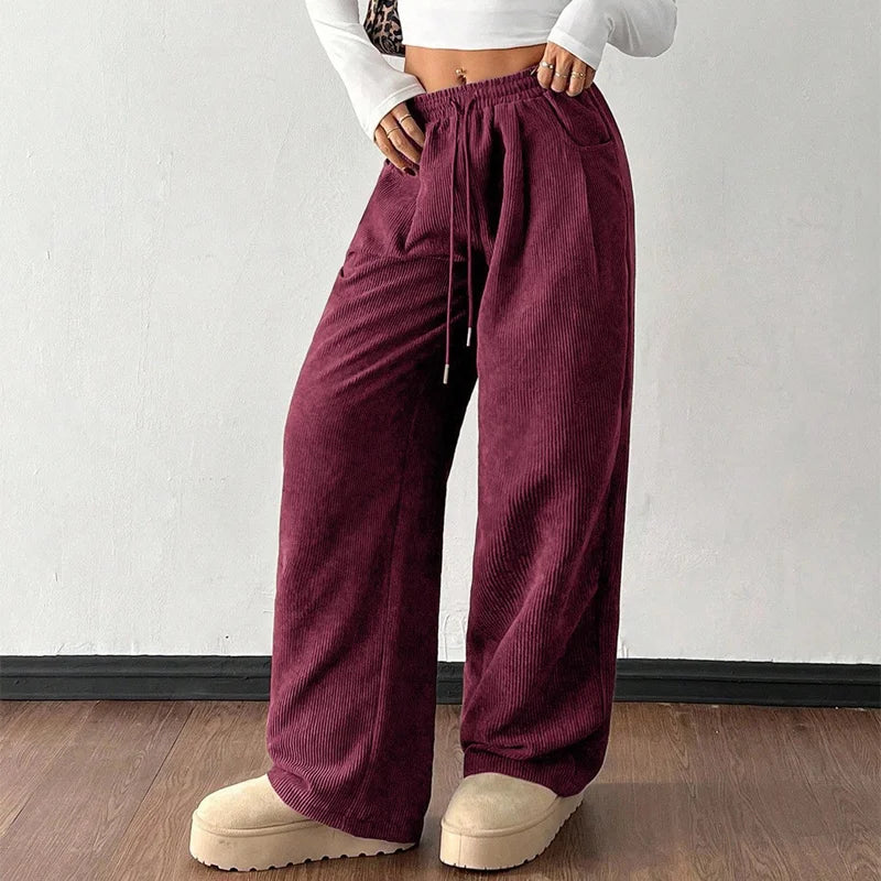 Pantalon en velours ample pour femmes