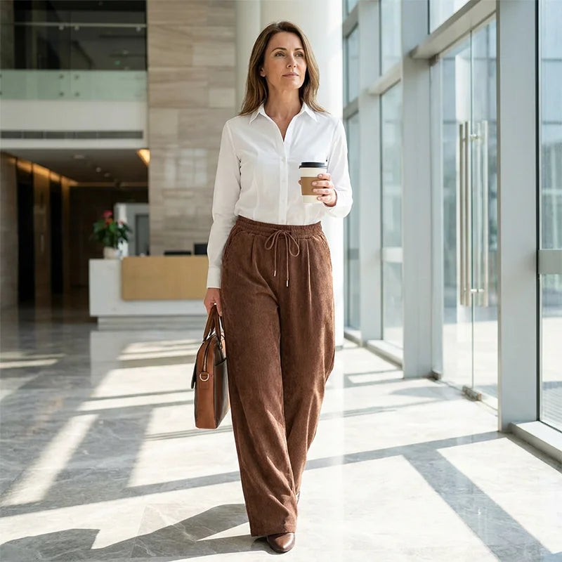 Pantalon en velours ample pour femmes