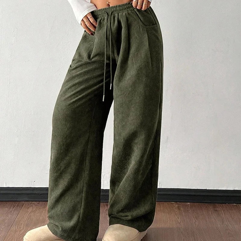 Pantalon en velours ample pour femmes