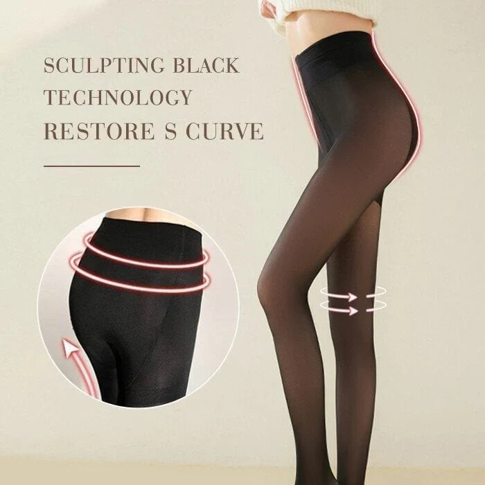 Collants élastiques doublés en peluche chaude