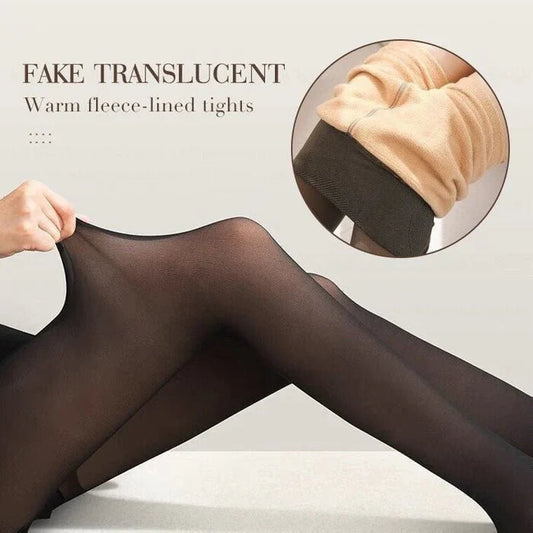 Collants élastiques doublés en peluche chaude