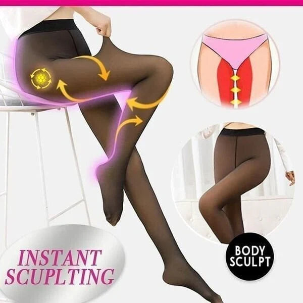Collants élastiques doublés en peluche chaude